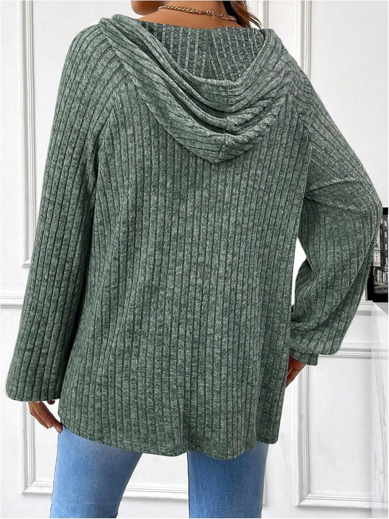 BEAUDRM Store Women's Maternity Half Button Sweatshirts Long Sleeve Ribbed Knit Pregnancy Shirt Spring Clothes Olive Green X-Large - Image 2